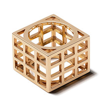 SARDO - 18kt Rose Gold Cube Ring