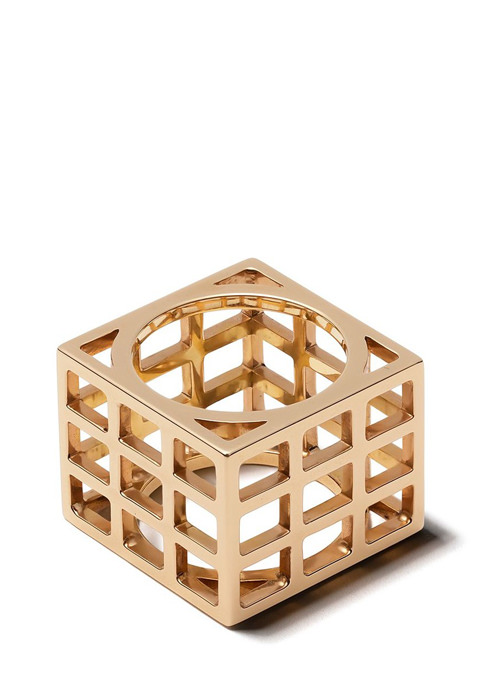 SARDO - 18kt Rose Gold Cube Ring