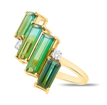 Tresor Collection - Green Tourmaline & Diamond Statement Ring