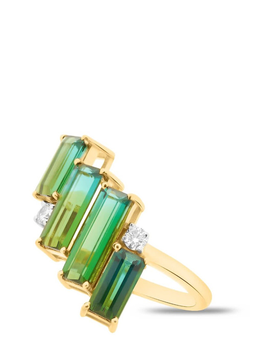 Tresor Collection - Green Tourmaline & Diamond Statement Ring