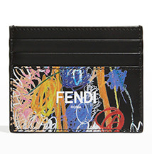 Fendi - Men's Artist-Print Leather Card Case copy