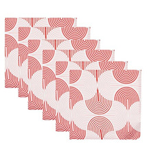 La DoubleJ - Set Of Six Slinky Rosso-print Linen Napkins