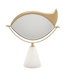 L'objet - X Lito 24kt Gold-plated & Marble Vanity Mirror