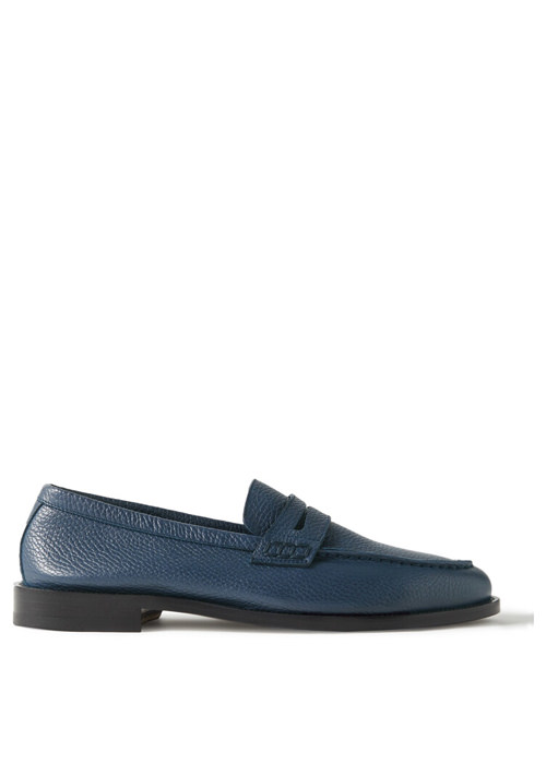 Manolo Blahnik - Perry Full-Grain Leather Penny Loafers