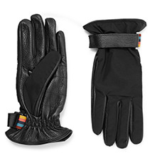 Paul Smith - Wool-Blend Lined Full-Grain Leather And Shell Gloves copy