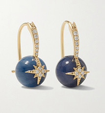 Sydney Evan - Starburst Gold Kyanite And Diamond Earrings