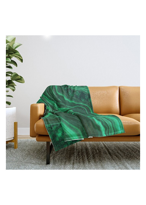 Society6 - Malachite Texture 08 Throw Blanket