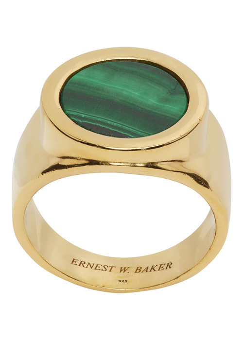 Ernest W. Baker - Gold & Green Signet Ring