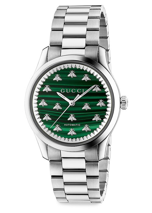 Gucci - Malachite Stone Stainless Steel Bracelet Watch
