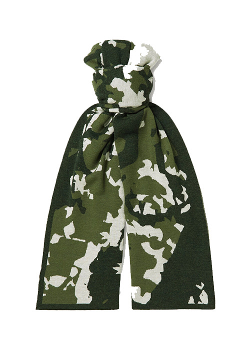 Miles Leon - Camouflage-Jacquard Merino Wool Scarf