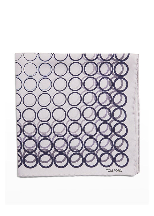 Tom Ford - Men's Geometric-Print Silk Pocket Square