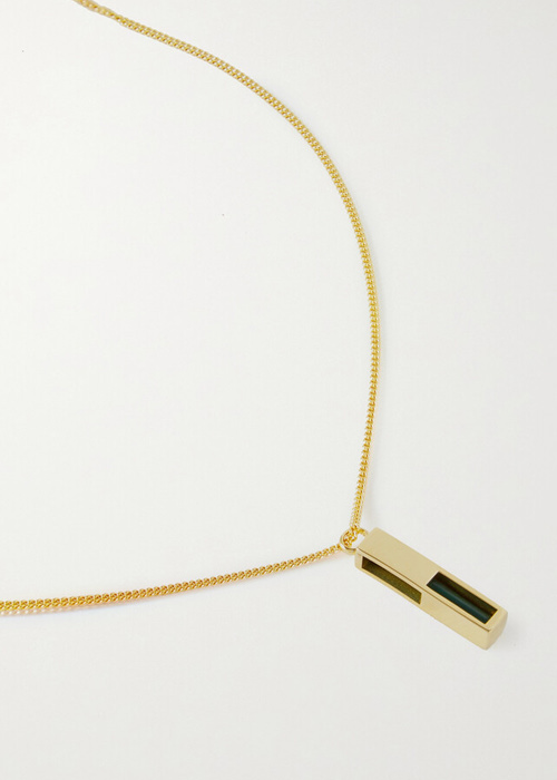 Tom Wood - Cube Gold-Plated Malachite Necklace
